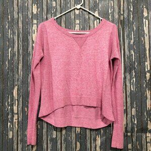 American Eagle Outfitters Women's XS Cropped Sweater Pullover Pink Knit